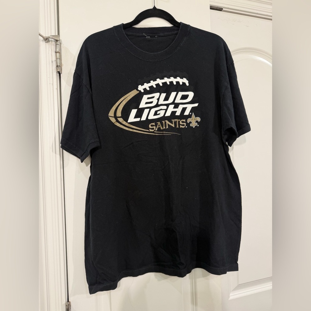 Bud Light New Orleans Saints Black Short Sleeve Tee